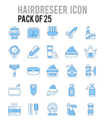 25 Hairdresser. Two Color icons Pack. vector illustration.