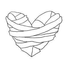 Hand drawing style of broken heartvector. It is suitable for valentine icon, sign or symbol.