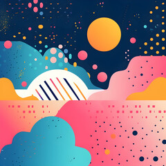 Fototapeta na wymiar Pattern with clouds, abstract background with circles, Abstract colorful gradient banner vector template
