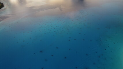 Aerial views of the stunning Bora Bora Atoll; French Polynesia