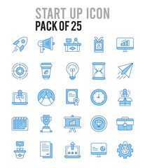 25 Start up. Two Color icons Pack. vector illustration.