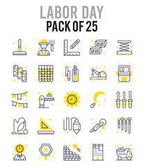 25 Labor Day. Two Color icons Pack. vector illustration.