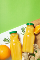 Concept of healthy liquid - ginger turmeric drink