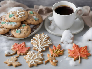 Fototapeta na wymiar Christmas Delicious Chocolate Cookies - International Cookies Day Treat