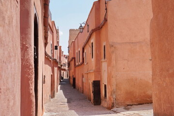Fototapeta na wymiar alleyway of old town of Marrakesh, Morocco