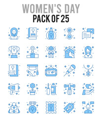 Obraz premium 25 Women's Day. Two Color icons Pack. vector illustration.