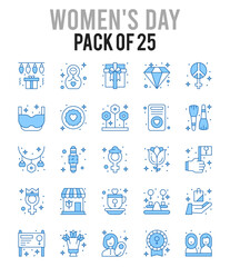 25 Women's Day. Two Color icons Pack. vector illustration.