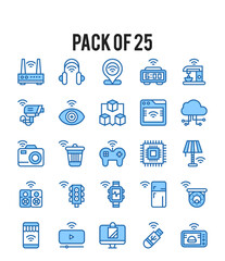 25 Internet of Things. Two Color icons Pack. vector illustration.