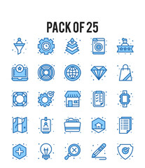 25 User Experience. Two Color icons Pack. vector illustration.