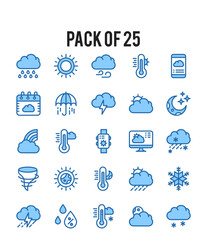 Obraz premium 25 Weather. Two Color icons Pack. vector illustration.