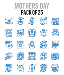 25 Mothers day. Two Color icons Pack. vector illustration.
