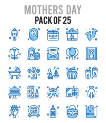 25 Mothers day. Two Color icons Pack. vector illustration.