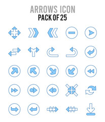 25 Arrows. Two Color icons Pack. vector illustration.