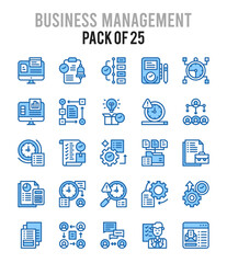 25 Business Management. Two Color icons Pack. vector illustration.