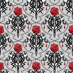 Seamless Pattern of Gothic Elements