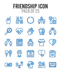 25 Friendship. Two Color icons Pack. vector illustration.