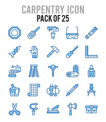 25 Carpentry. Two Color icons Pack. vector illustration.