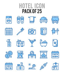 25 Hotel. Two Color icons Pack. vector illustration.