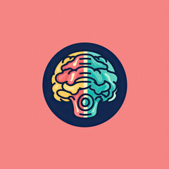 hand drawn illustration of a brain logo