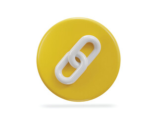 chain link backlink link icon 3d render