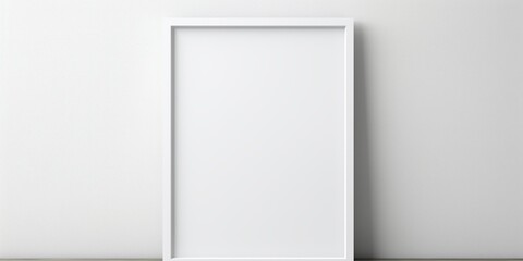 Blank picture frame mockup on a wall. Square orientation. Artwork template in interior design : Generative AI