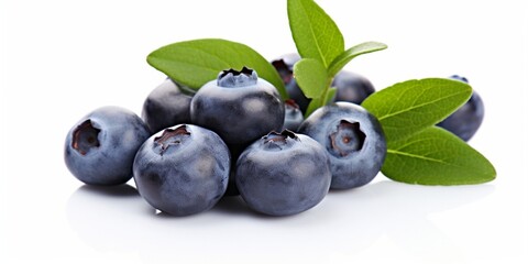 Blueberries isolated on white background : Generative AI
