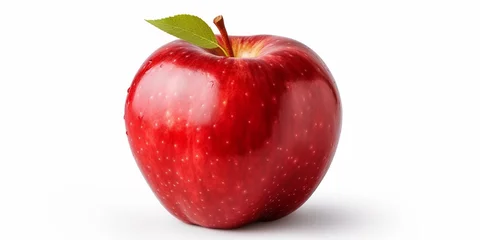 Fotobehang Red apple isolated on white background, full depth of field : Generative AI © Generative AI