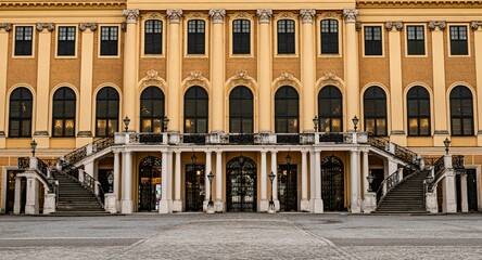 Schonbrunn Palace in Vienna, Austria, with its grandeur and historical significance - obrazy, fototapety, plakaty