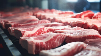 Fototapeta premium Sliced raw pork meat