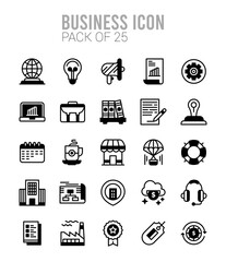 25 Business Lineal Fill icons Pack vector illustration.