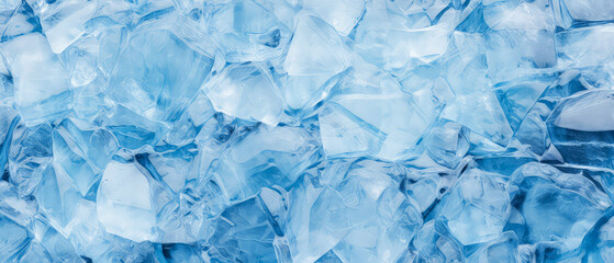 Fototapeta premium Blue abstract ice texture. Winter frozen background. Crystal frosty particles. Generative ai