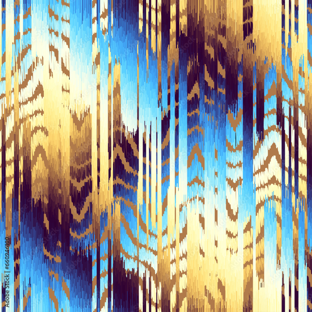 Poster geometric abstract grunge vintage pattern. aztec ikat style. seamless vector image. thin lines