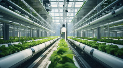 Large modern industrial greenhouse