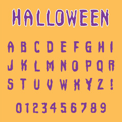 Halloween font alphabet letters and number vector and illustration - 660946351