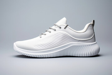 White sneaker isolated on light background, sport shoe fashion, sneakers, trainers, sport...
