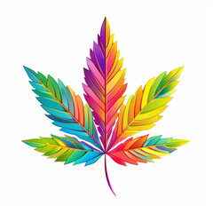 Colorful herb marijuana leaf nature weed illustration plant symbol cannabis