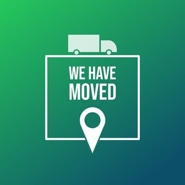 We have moved poster isolated on green background. Illustration design.