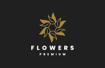 Fototapeta premium Flowers logo template vector illustration design