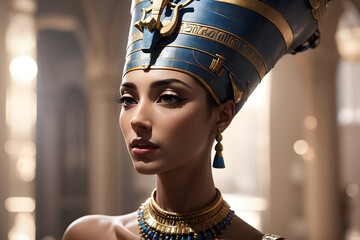 Nefertiti queen consort of Pharaoh Akhenaten - obrazy, fototapety, plakaty