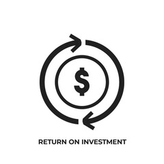 Return on investment icon. Isolated on white background. Illustration design. 