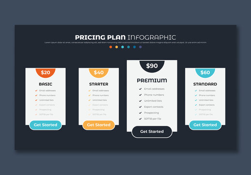 Pricing Table Layouts with Dark Accents