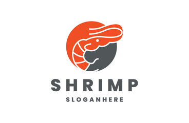 shrimp logo concept vector illustration, icon shrimp