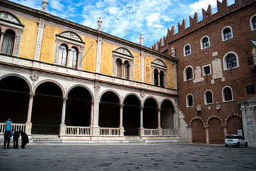 cityscape in Verona, Italy., streets and monuments
