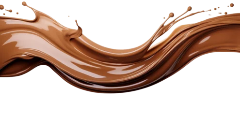 Foto op Aluminium Dark brown Chocolate or cocoa liquid swirl splash © katobonsai
