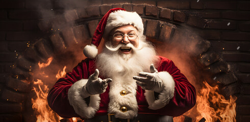 Old funny Santa, playing cards, jackpot winner, casino chips, Gambling roulette, Banner size, Claus wears costume, gambling slots machine, Website header, online money games, Christmas Casino. santa