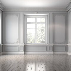 empty room with window, Generative AI