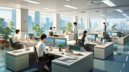 people working in office