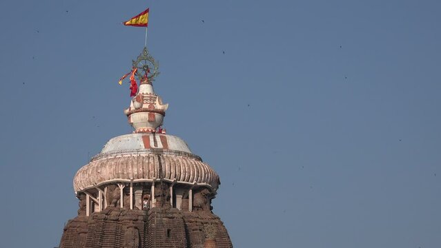 Tower of the Jagannath Temple in Puri, India. The temple is an important place of worship and pilgrimage site for Hindus from afar.