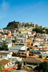 Naklejka premium Il borgo medievale di Castel Sardo affacciato sullo spettacolare mare della Sardegna. Sardegna, provincia di Sassari. Italia