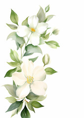 a collection of soft watercolor flowers isolated white background